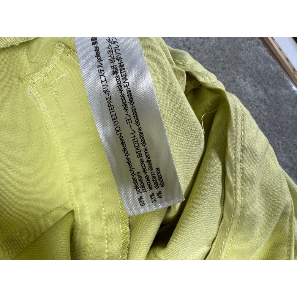 Zara Womens Slim Fit Ankle Pants Lime Green Chartreuse Size 6 Stretch Trousers - Picture 4 of 6